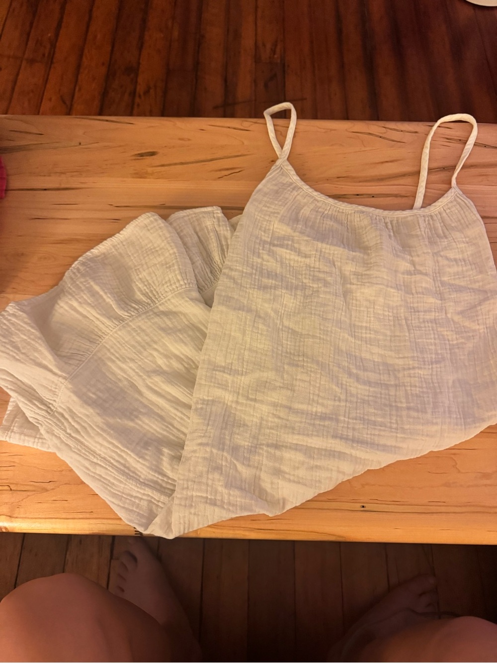 Cat & Jack White Cotton Gauze Slip Chemise - Spaghetti Straps